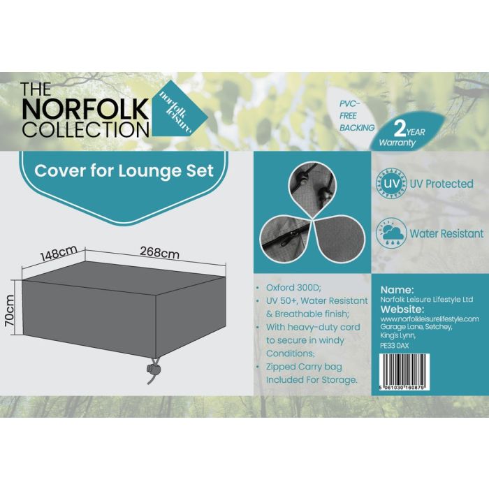 Sofa Lounge Set Weather Cover - L268cm x W148cm x H70cm