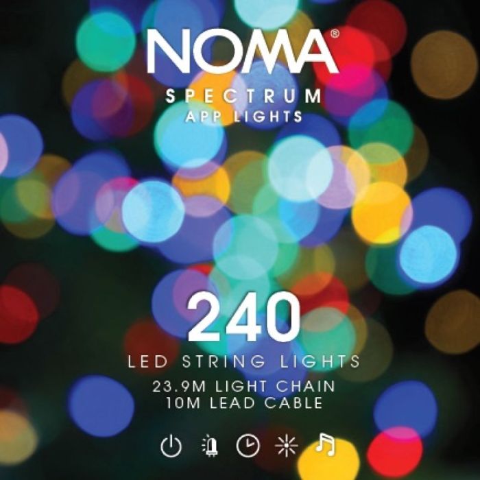 240 Spectrum App Controlled String Lights with green cable