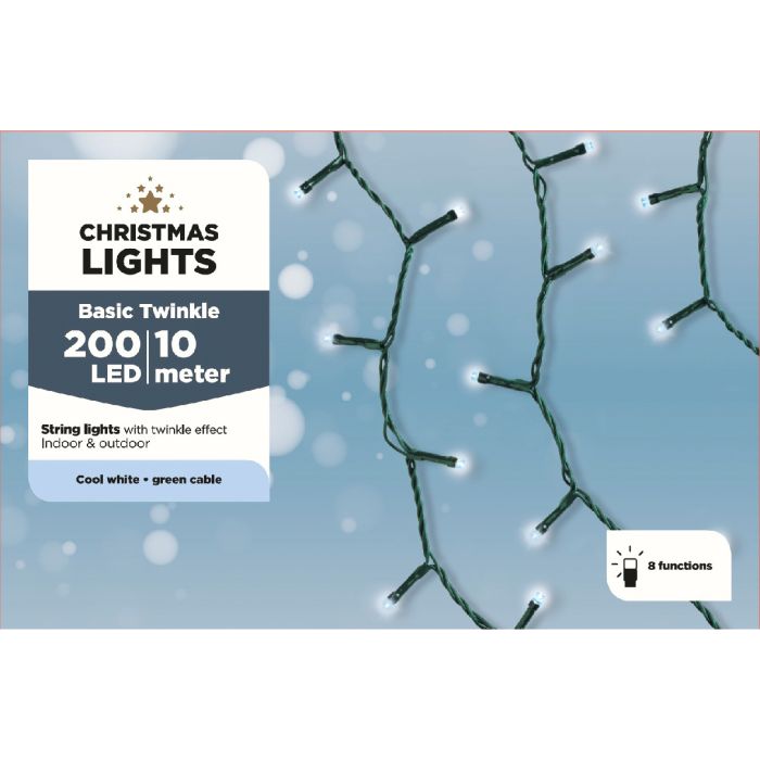 200 LED Twinkle Lights Cool White