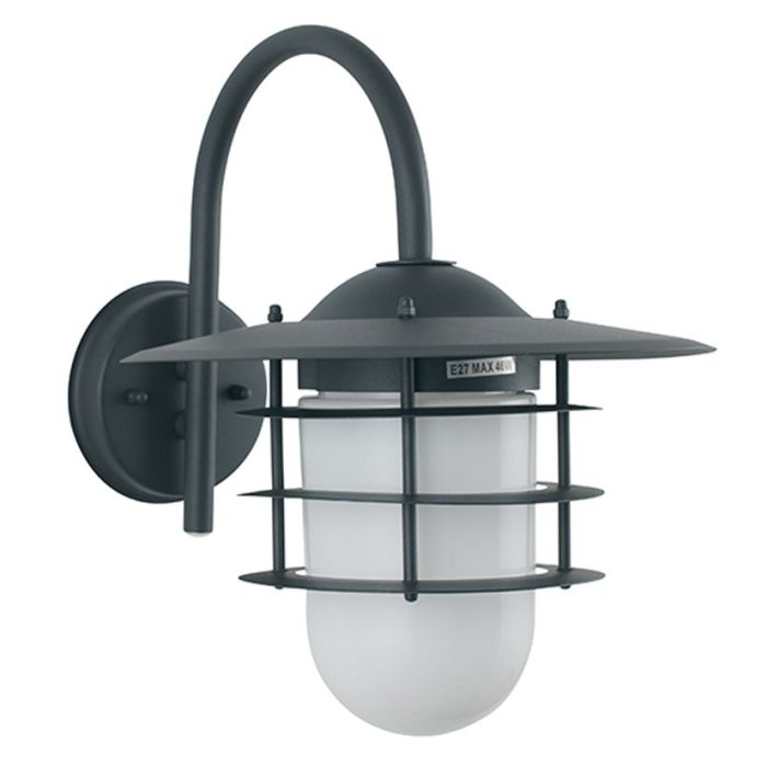 Dark Grey and Opaque Glass Wall Light