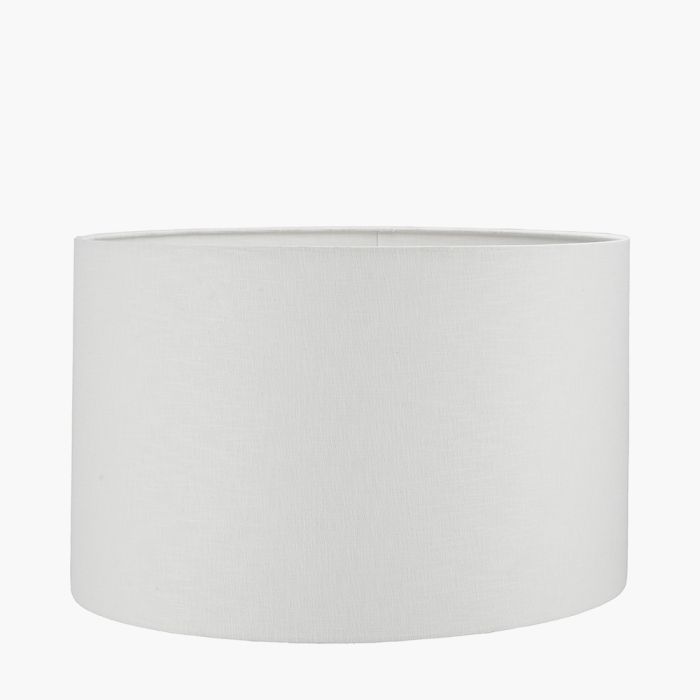 Lino 55cm White Self Lined Linen Drum Shade
