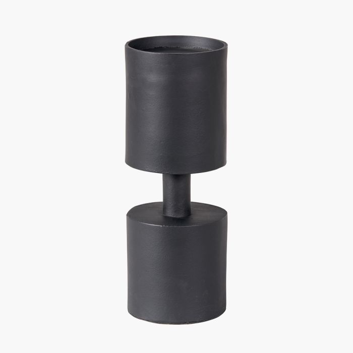 Matt Black Metal Pillar Candle Holder 