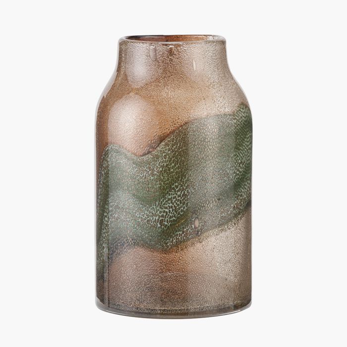 Valtellina Brown and Green Glass Vase