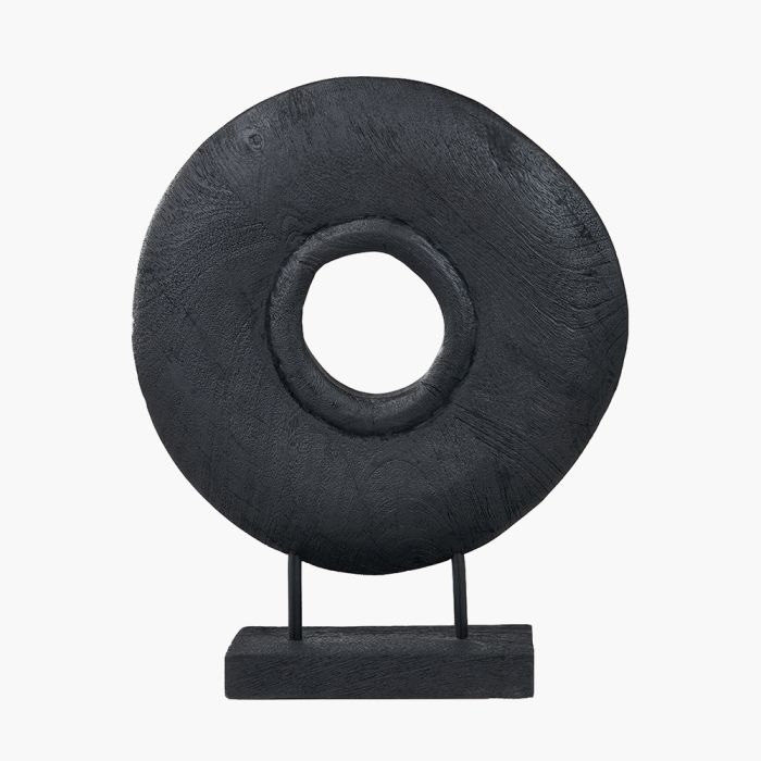 Black Handcarved Mango Wood Circular Ornament