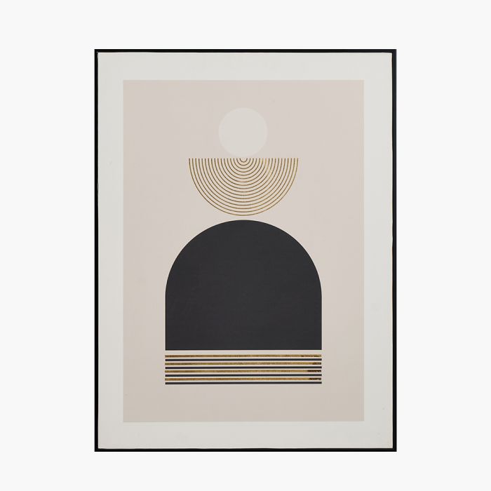 Art Deco Print with Gold Detail and Black Frame