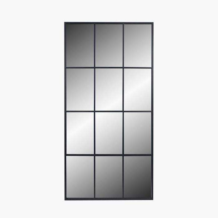 Dark Grey Metal 12 Section Floor Mirror