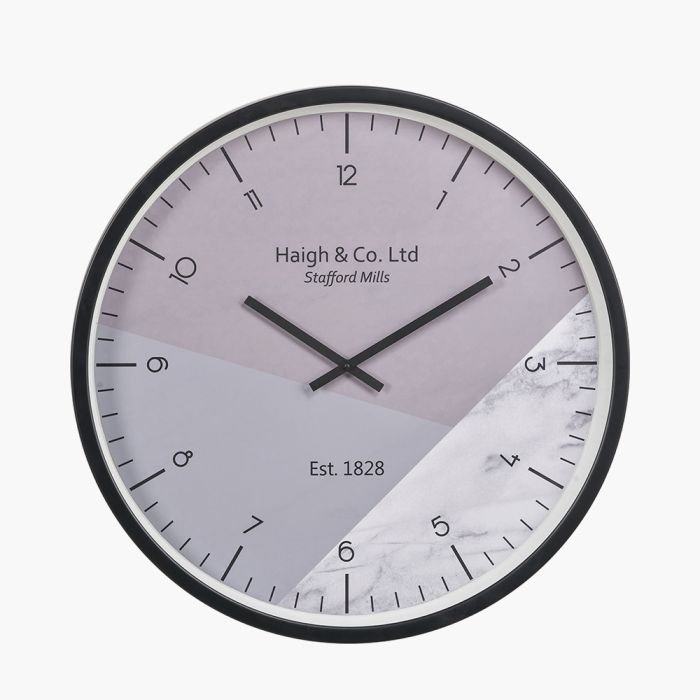 Black Metal Printed Face Wall Clock