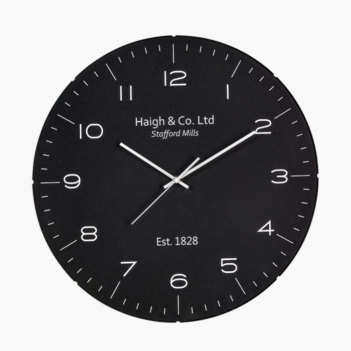 Black and Silver Dome Glass Wall Clock