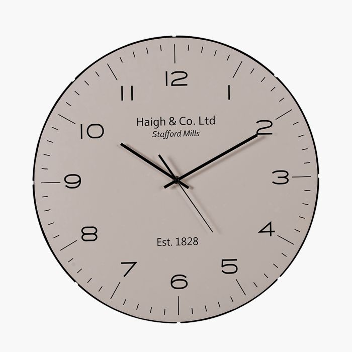 Cream and Black Dome Glass Wall Clock