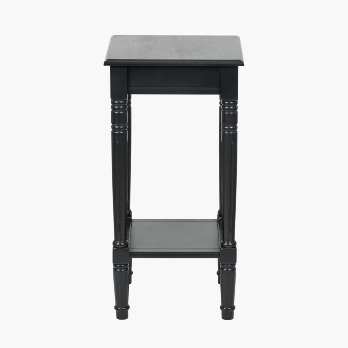 Heritage Black Pine Wood Side Table
