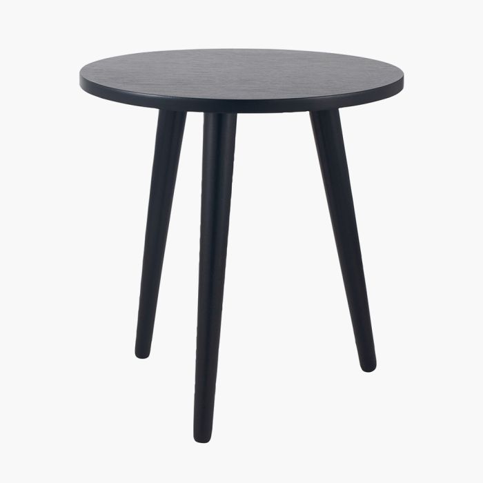 Chelmsford Satin Black Pine Wood Side Table