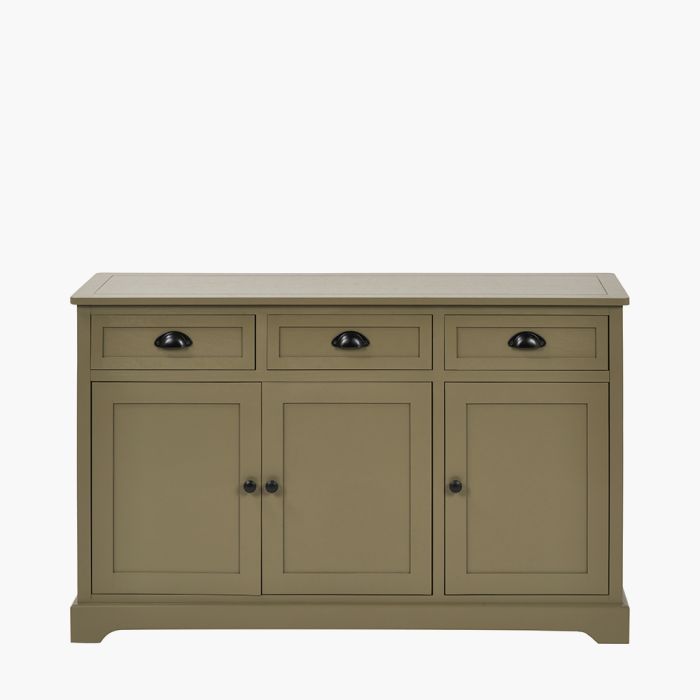 Croft Olive Pine Wood 3 Door 3 Drawer Sideboard Unit