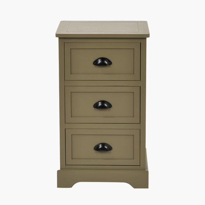 Croft Olive Pine Wood 3 Drawer Unit
