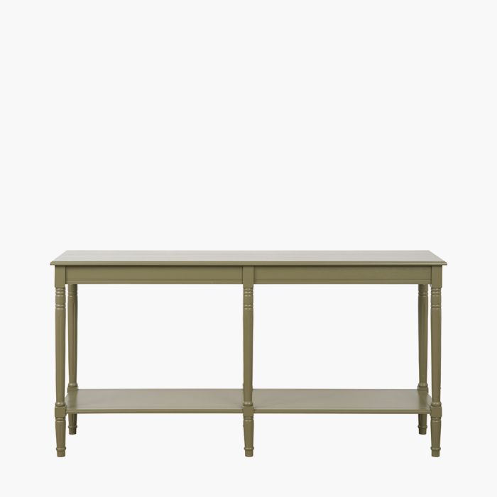 Heritage Olive Pine Wood Large Console Table