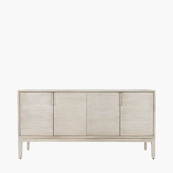 Gio White Sand Acacia Wood 4 Door Sideboard