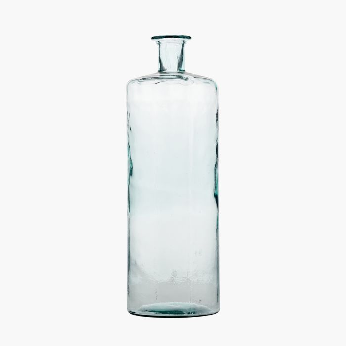 Clear Recycled Glass Tall Bottle Vase