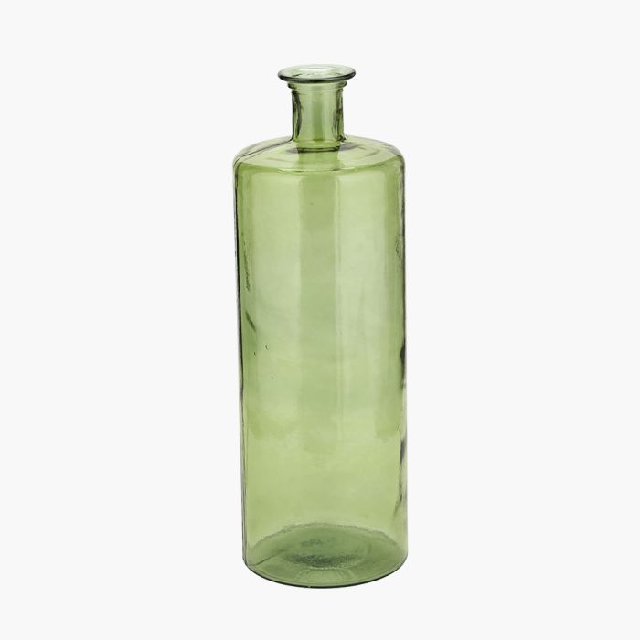 Forest Green Recycled Glass Bottle Vase Tall