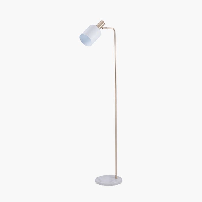 Biba Marble Footed White and Gold Retro Floor Lamp