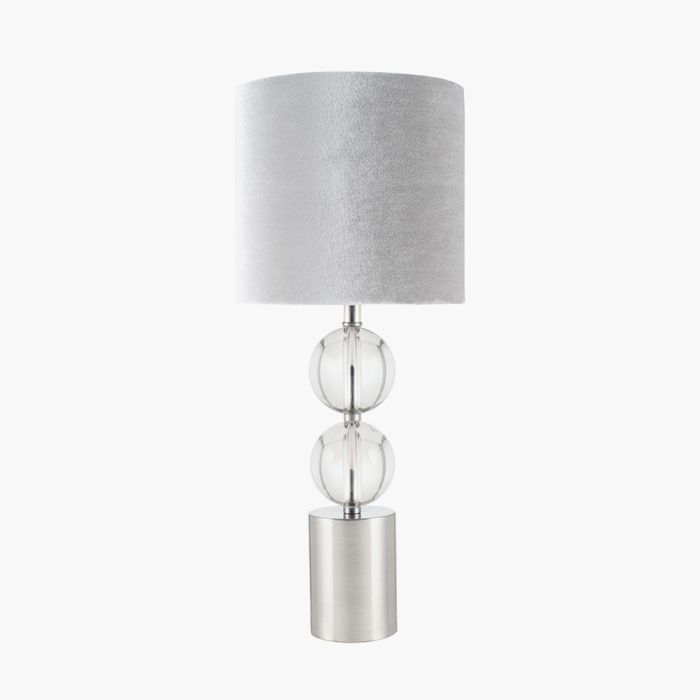 Harris Brushed Silver and Clear Glass Table Lamp