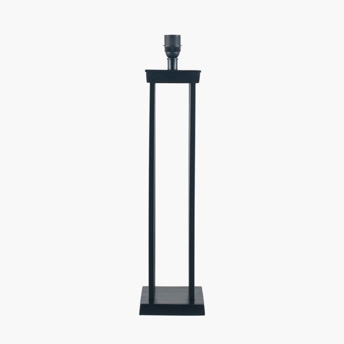 Langston Matt Black Metal Four Post Table Lamp