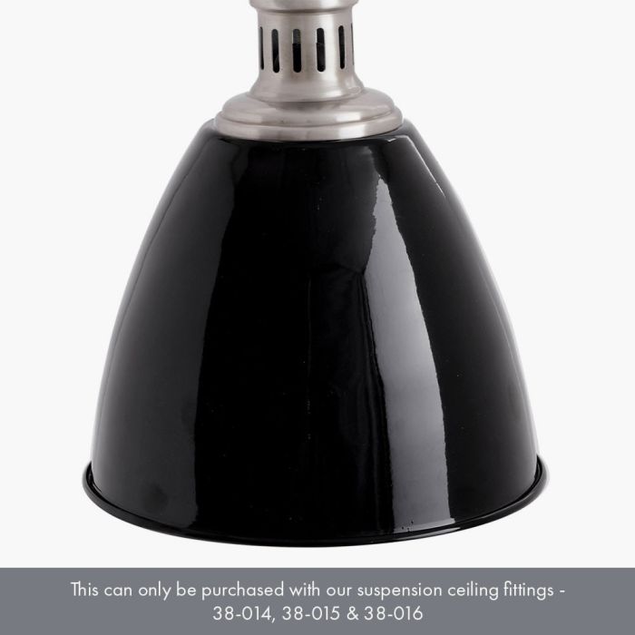 Piccolo Black Metal Dome Pendant Shade Only