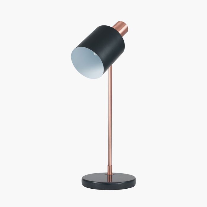 Biba Black and Antique Copper Metal Task Table Lamp