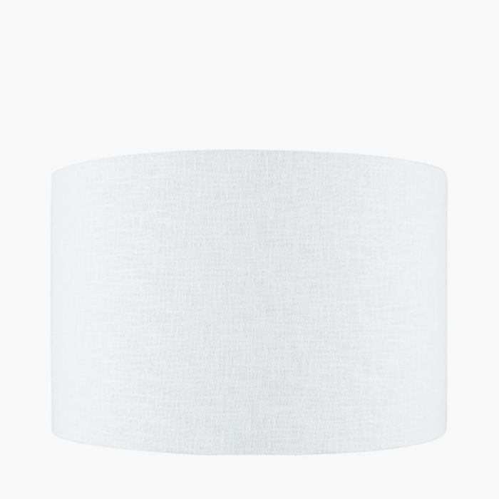 Lino 50cm White Self Lined Linen Drum Shade