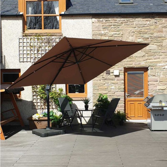 Barbados Cantilever Parasol 300cmx300cm Square - Taupe
