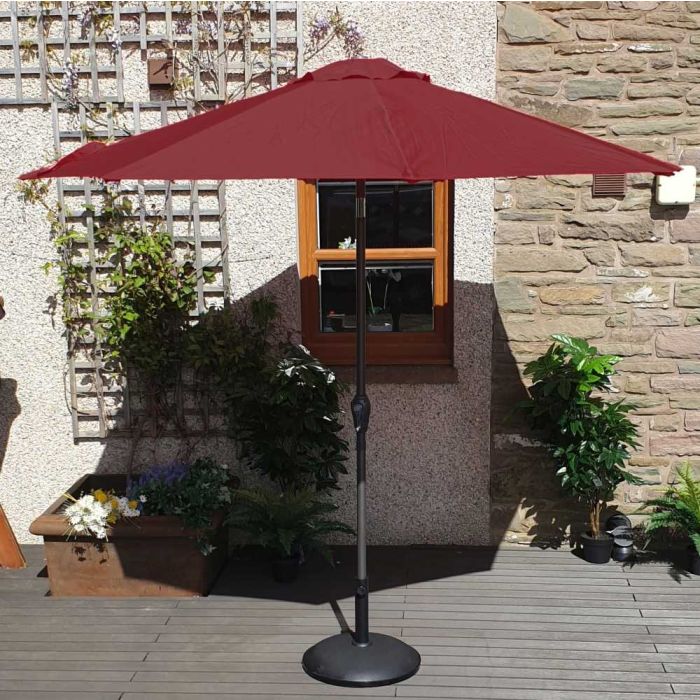 Elite 270cm Crank & Tilt Parasol - Burgundy