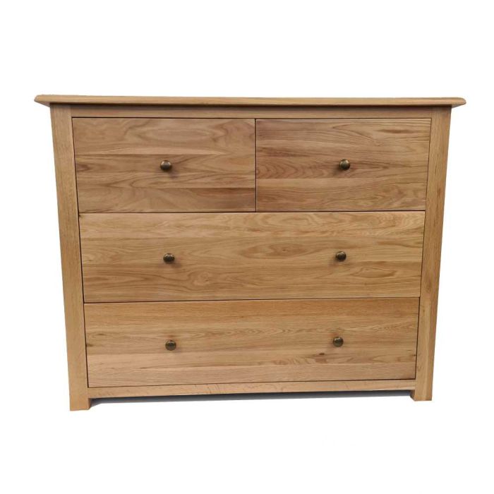 Grange 4 Drawer Solid Natural Oak Chest of Drawers 105x43x82.5cm