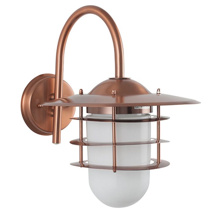 Copper Metal and Opaque Glass Wall Light