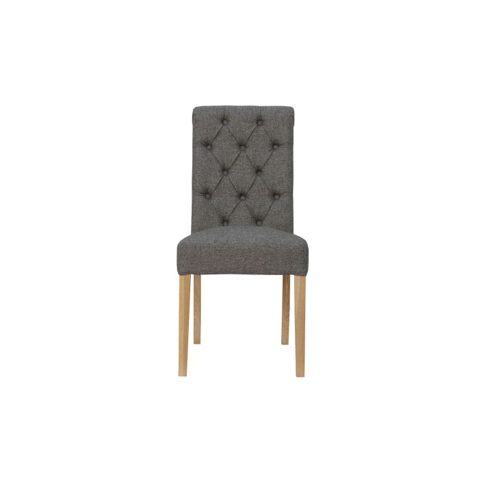 Essentials Button back chair with scroll top  in Dark Grey