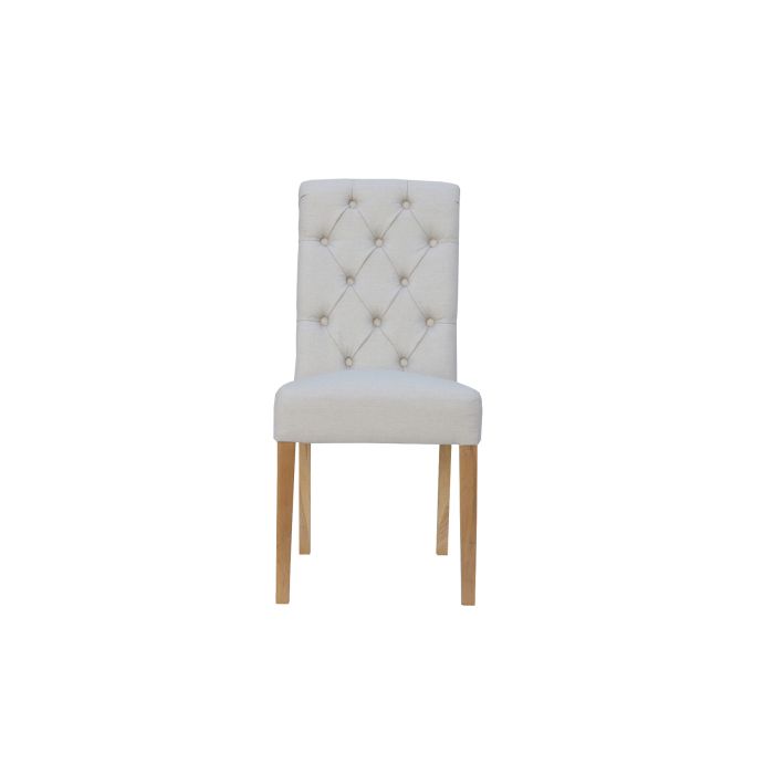 Essentials Button back chair with scroll top   in Natural