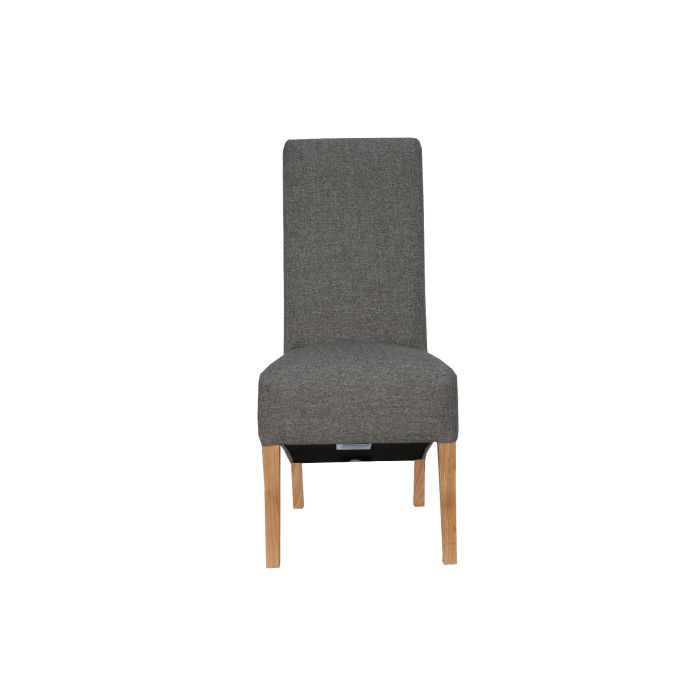 Essentials Scroll Back Fabric Chair  in Dark Grey