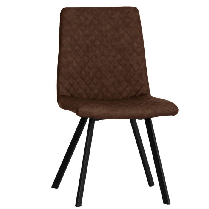 Essentials PU Diamond Stitch Dining Chair in Brown