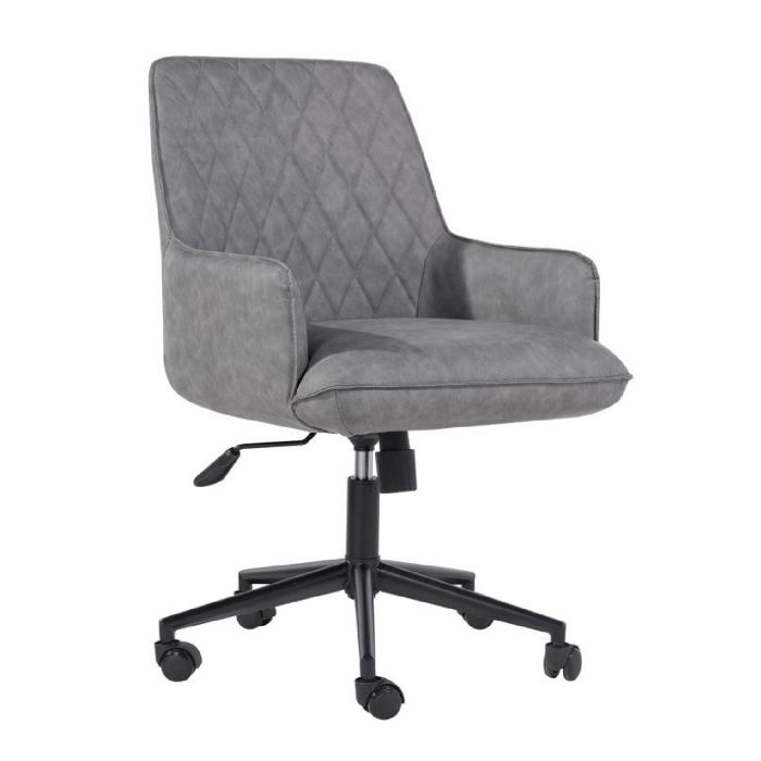 Essentials Diamond Stitch Office Chair in Grey