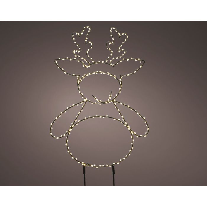 Christmas outdoor Micro LED garden pick metal reindeer  with Warm white  Lights