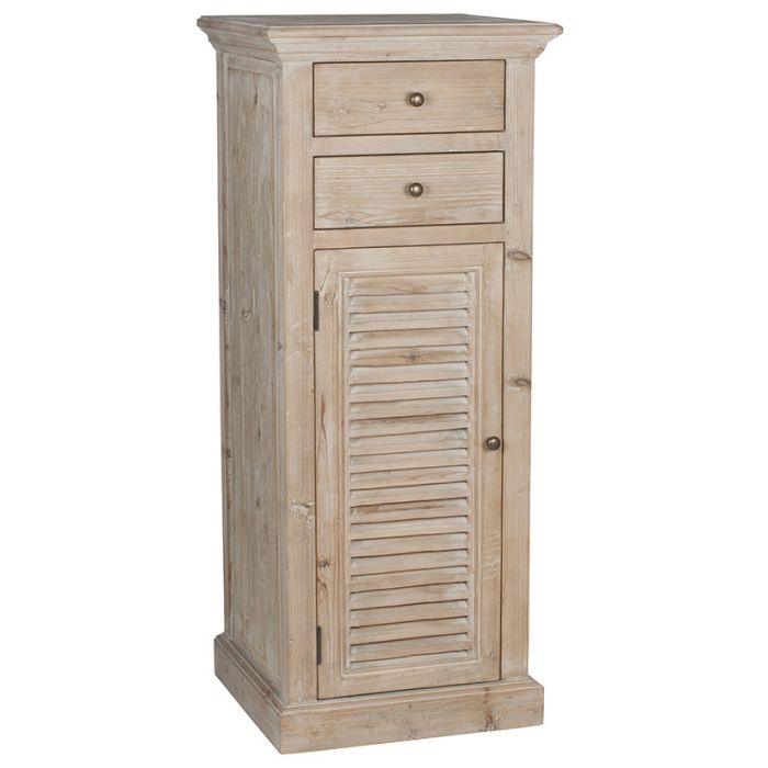 Natural Reclaimed Fir Wood 1 Door 2 Drawer Unit