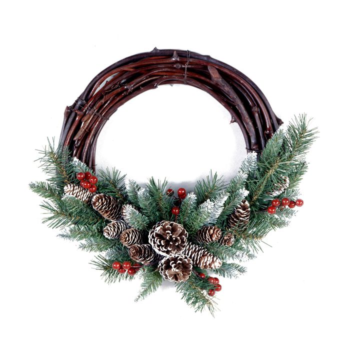 Frosted Berry 16" Grapevine Wreath