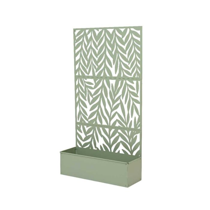 Planter with Ornate Back Panel - Green