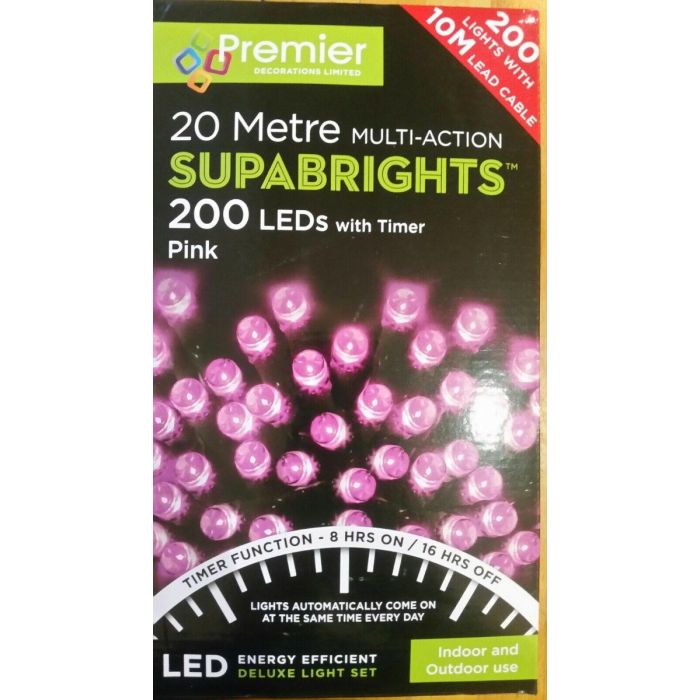 200 Supabright LEDs Pink