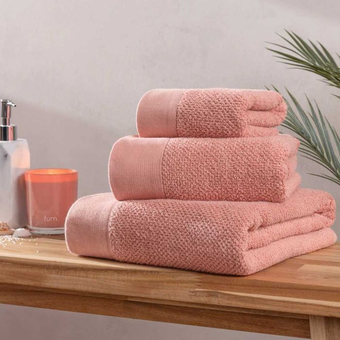 Textured Weave Bath Towel (70x130cm) - Blush