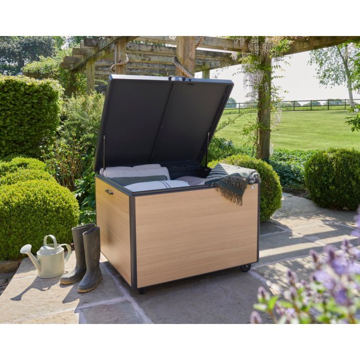 Royce Medium Wood Look  Aluminium Storage Box