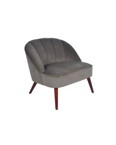 Dove Grey Velvet Cocktail Chair with Walnut Effect Legs