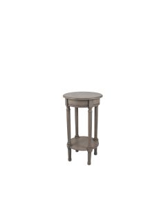 Heritage Taupe Pine Wood Round Accent Table K/D