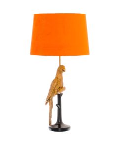 Percy The Parrot Gold And Black Lamp With Burnt Orange Shade