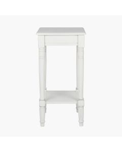 Heritage Elizabeth White Pine Wood Accent Table with Shelf K/D