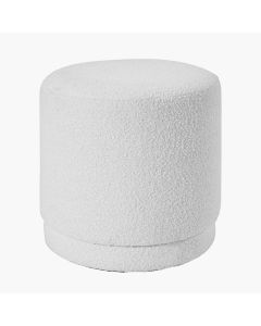 Sassari BouclÃ© Fabric Cylinder Pouffe