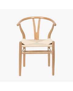 Quinn Natural Beech Wood and Natural Rope Dining Chair