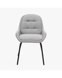 Alba Grey Linen Mix and Black Metal Dining Chair